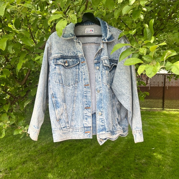 💥 SOLD 💥Vintage French 80s Denim cropped jacket 🇫🇷 - Picture 1 of 10